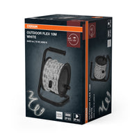 OSRAM Outdoor Flex LED Streifen 10M IP65, kaltweiß, bis 50 m erweiterbar, inkl. Kabeltrommel, Montagezubehör, Anschlusskabel