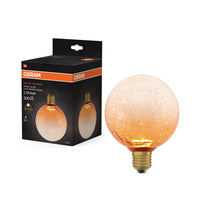 OSRAM DECOR LED-Lampe Krackelglas rund orange