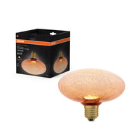 OSRAM DECOR LED-Lampe Krackelglas abgeflacht orange