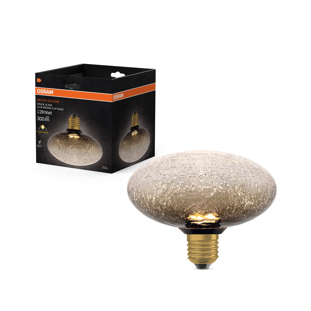 OSRAM DECOR LED-Lampe Krackelglas abgeflacht braun