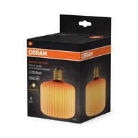 OSRAM DECOR LED-Lampe farbiges Glas quadratisch orange