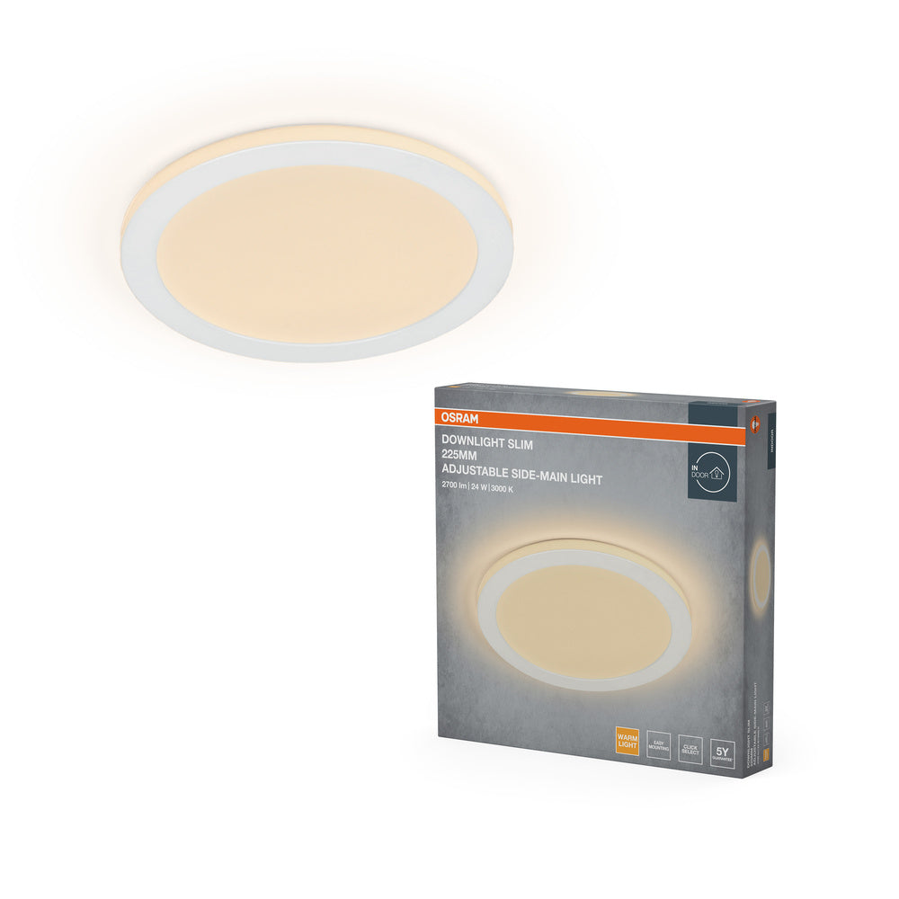 OSRAM LED Downlight Side-Mainlight Einbaustrahler 225 mm 24W Weiß ⌀85…195 mm