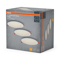 OSRAM LED Spot and Downlight Recess Slim Einbaustrahler Set 225 mm 22W Weiß ⌀200 mm
