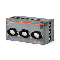 OSRAM LED Spot Recess Einbaustrahler Set schwenkbar 4.9W 120° Schwarz ⌀75 mm