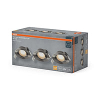 OSRAM LED Spot Recess Einbaustrahler Set schwenkbar 4.9W 120° Satin-Nickel ⌀75 mm