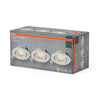 OSRAM LED Spot Recess Einbaustrahler Set schwenkbar 4.9W 120° Weiß ⌀75 mm