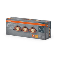 OSRAM LED Spot Recess Einbaustrahler Set GU10 Dim schwenkbar Click 6W Rotmessing ⌀68 mm