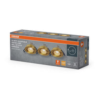 OSRAM LED Spot Recess Einbaustrahler Set GU10 Dim schwenkbar Click 6W Satiniertes Gold ⌀68 mm