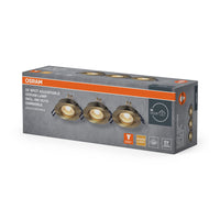 OSRAM LED Spot Recess Einbaustrahler Set GU10 Dim schwenkbar Click 6W Grünmessing ⌀68 mm