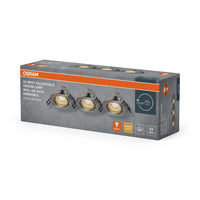OSRAM LED Spot Recess Einbaustrahler Set GU10 Dim schwenkbar Click 6W Satin-Nickel ⌀68 mm