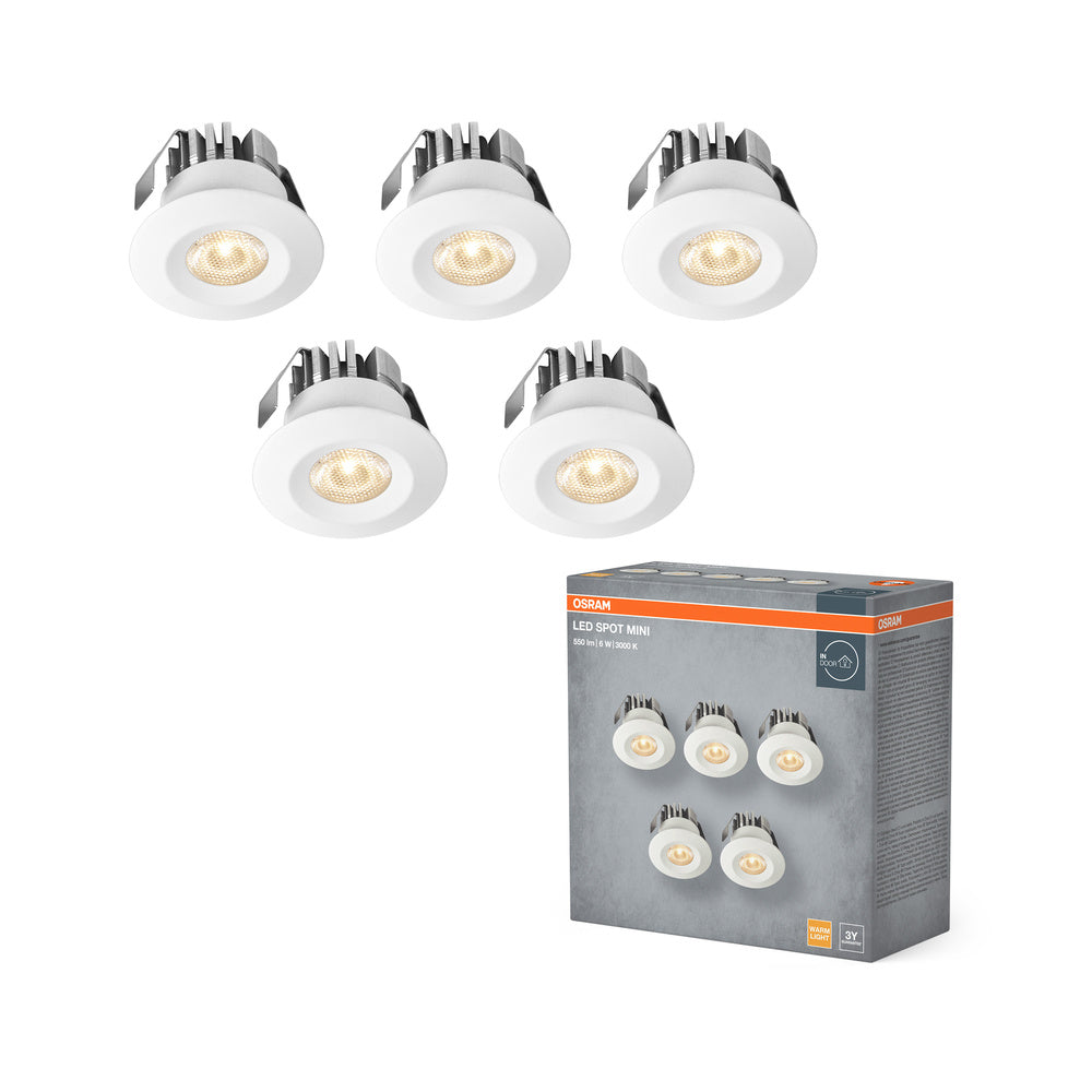 OSRAM LED Mini Spot Set Einbaustrahler 6W 120° Weiß ⌀30 mm
