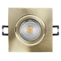 OSRAM LED Spot Recess Einbaustrahler Set GU10 schwenkbar Square Click 4.5W Grünmessing ⌀68 mm