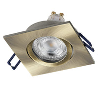 OSRAM LED Spot Recess Einbaustrahler Set GU10 schwenkbar Square Click 4.5W Grünmessing ⌀68 mm