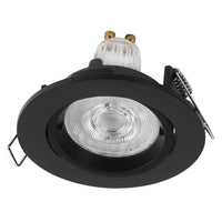 OSRAM LED Spot Recess Einbaustrahler Set Twistlock GU10 schwenkbar 2.6W 827 Schwarz ⌀75 mm