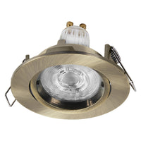 OSRAM LED Spot Recess Einbaustrahler Set Twistlock GU10 schwenkbar 2.6W Grünmessing ⌀75 mm