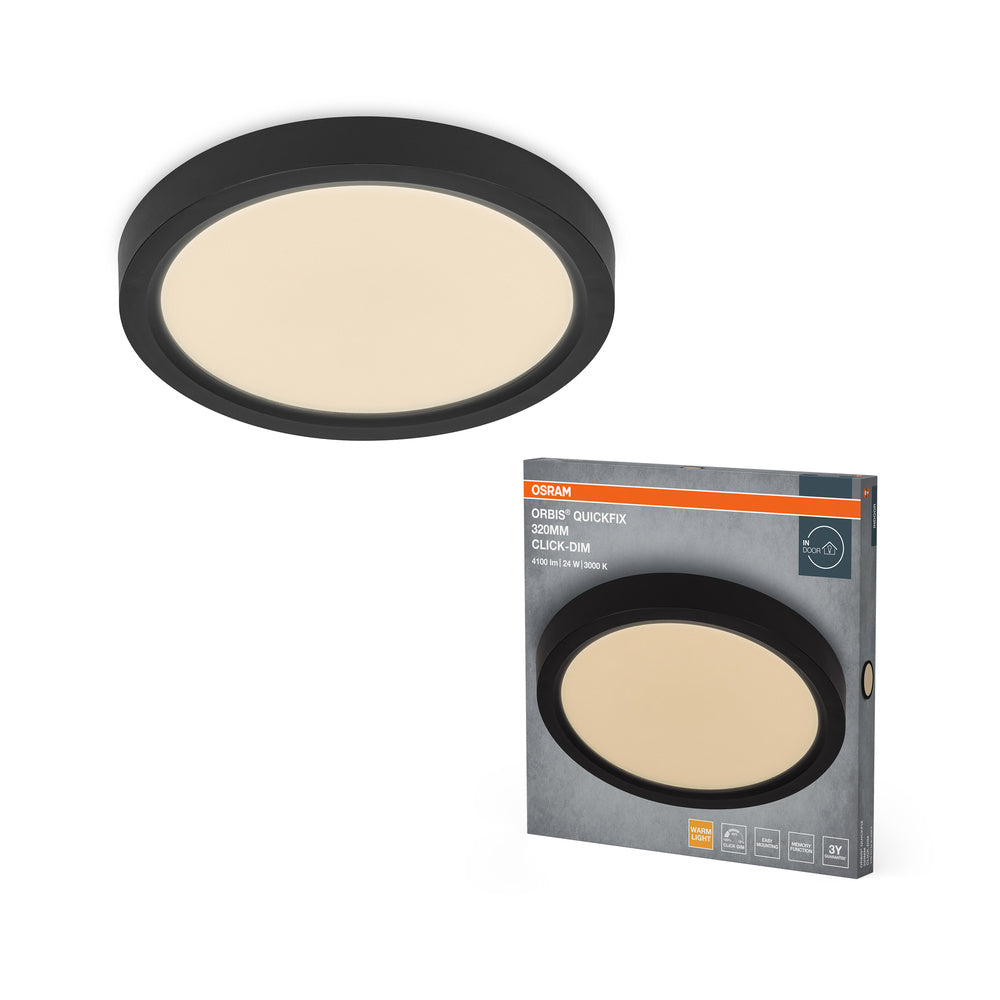 OSRAM Orbis Quickfix Round Deckenleuchte 320 mm 24W Click-Dim Schwarz