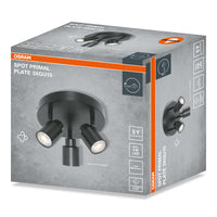 OSRAM 3-Punkt LED Spot PRIMAL Plate, Leuchte, 3xGU10, Schwarz