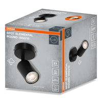 OSRAM LED Spot ELEMENTAL Black, rund, 1xGU10, Schwarz, 14 x 8 cm