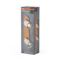 OSRAM LED Spot Wood Line Deckenleuchte 2xGU10 Weiß und Holzdekor