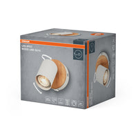 OSRAM LED Spot Wood Line Wandleuchte 1xGU10 Weiß und Holzdekor