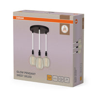 OSRAM DECOR Glow Pendelleuchte Plate, beleuchtetes Kabel, 3xE27 LED Select