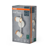 OSRAM LED Spot Stamp Deckenleuchte 2xGU10 Weiß und Holz