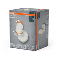 OSRAM LED Spot Stamp Wandleuchte 1xGU10 Weiß und Holz