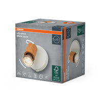 OSRAM LED Spot Brick Wandleuchte 1xGU10 Weiß und Holz