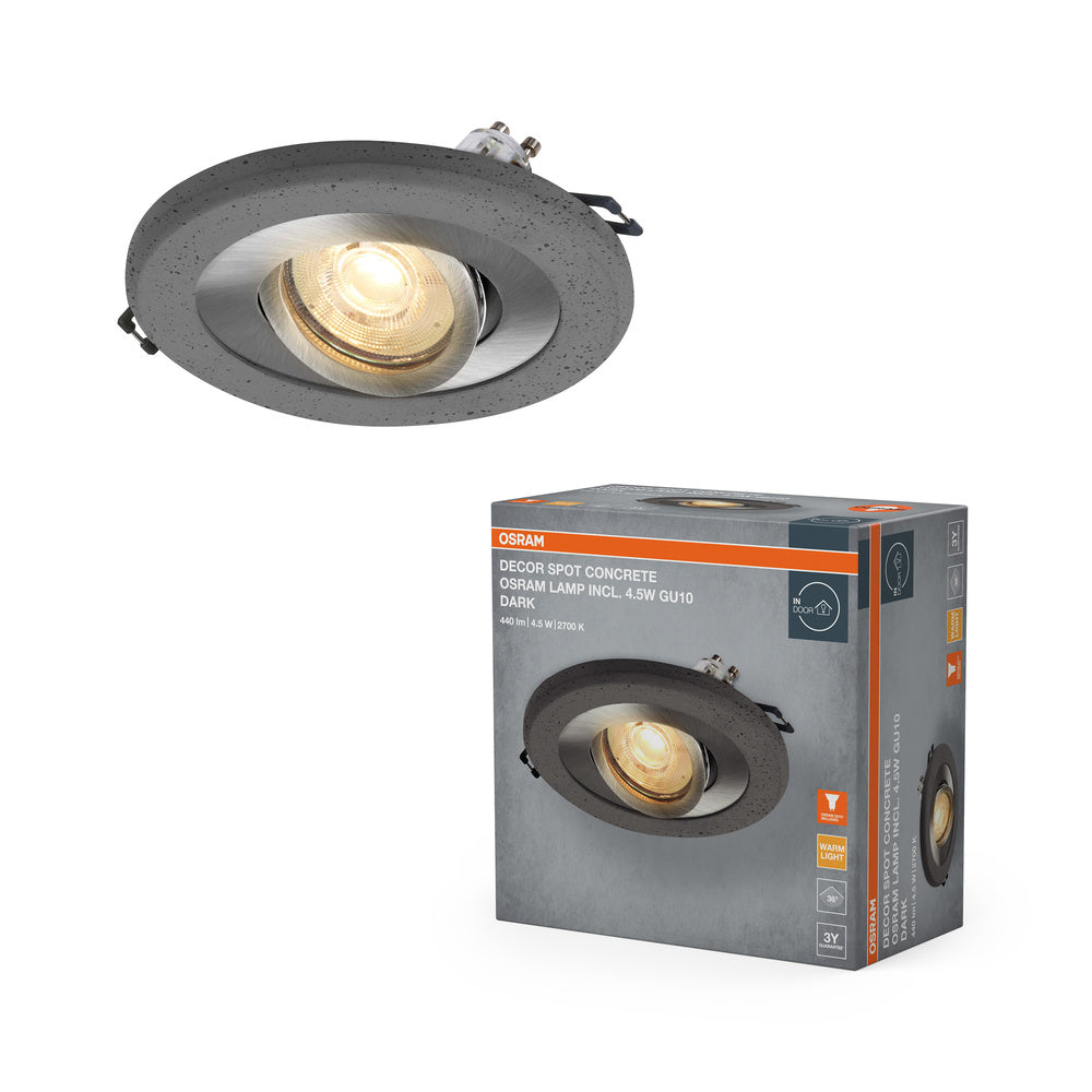 OSRAM Concrete Spot GU10 Einbaustrahler 4.5W Dark Satin-Nickel ⌀68 mm