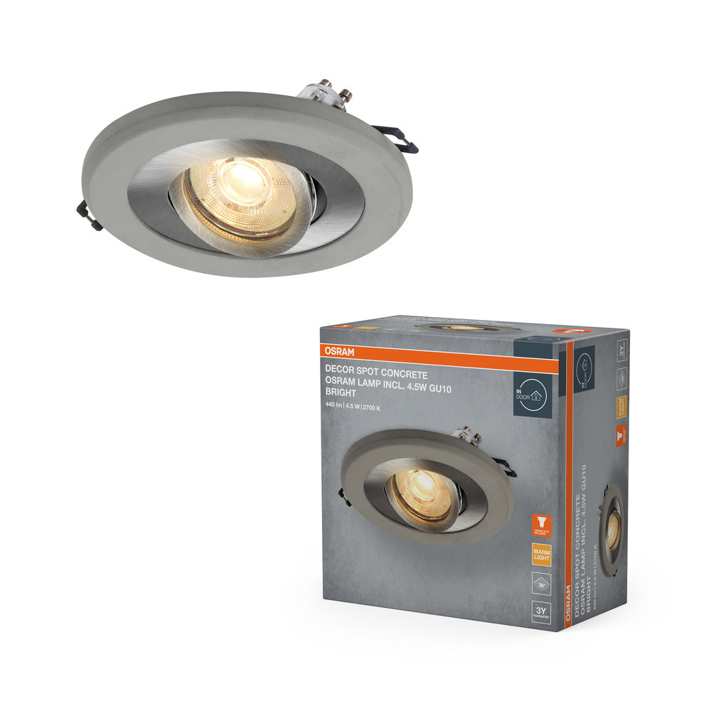 OSRAM Concrete Spot GU10 Einbaustrahler 4.5W Bright Satin-Nickel ⌀68 mm
