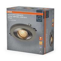 OSRAM Concrete Spot GU10 Einbaustrahler 4.5W Bright Satin-Nickel ⌀68 mm