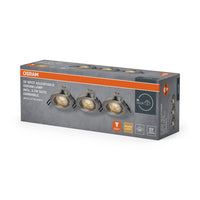 OSRAM LED Spot Recess Einbaustrahler Set GU10 Click-Dim schwenkbar 3.7W Satin-Nickel