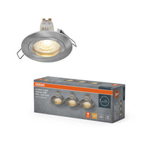 OSRAM LED Spot Recess Einbaustrahler Set GU10 Click 4.5W Satin-Nickel ⌀60 mm