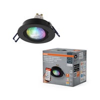 OSRAM Matter SMART+ LED smarter Einbauspot Bad GU10 schwenkbar 4.7W RGBW Schwarz ⌀68 mm