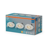 OSRAM LED Spot Recess Bad Einbaustrahler Set DIM IP65 4.9W 36° Weiß ⌀68 mm