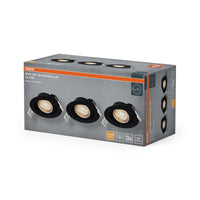 OSRAM LED Spot Recess Einbaustrahler Set schwenkbar 4.9W 36° Schwarz ⌀75 mm