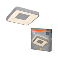 OSRAM Orbis Piana Deckenleuchte, 380x380 mm, 24W, 3000K, Warmweiß, Click dimmbar, Silber