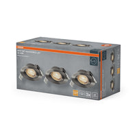 OSRAM LED Spot Recess Einbaustrahler Set schwenkbar 4.9W 36° Satin-Nickel ⌀75 mm