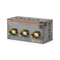 OSRAM LED Spot Recess Einbaustrahler Set schwenkbar 4.9W 36° Grünmessing ⌀75 mm