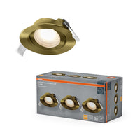 OSRAM LED Spot Recess Einbaustrahler Set schwenkbar 4.9W 120° Grünmessing ⌀75 mm