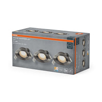 OSRAM LED Spot Recess Einbaustrahler Set CCT schwenkbar 4.9W 120° Satin-Nickel ⌀75 mm