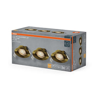 OSRAM LED Spot Recess Einbaustrahler Set Simple DIM 4.9W 40° Grünmessing ⌀75 mm