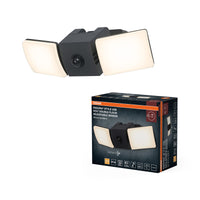 OSRAM Außenwandleuchte, Dunkelgrau, Akku mit USB‑C, PIR‑Bewegungsmelder, Tageslichtsensor, 535 lm, 3000 K, 110° Abstrahlwinkel, IP54, 5 W, 50. 000 h Lebensdauer