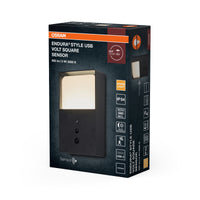 ENDURA Style USB Volt Außenwandleuchte, Dark Grey, 5 W, 350 lm, 3000 K, 230° Abstrahlwinkel, IP54, Lithium‑Ion‑Akku, USB‑C Laden, 50. 000 h Lebensdauer