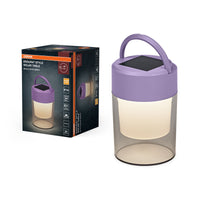 ENDURA Style Solar Tischlampe, Purple, Solarbetrieb, 3000 K, 20 lm, 170° Abstrahlwinkel, 199 mm Höhe, IP44, 25000 h Lebensdauer, Lithium-Ion Akku, bis zu 10 h Nutzung