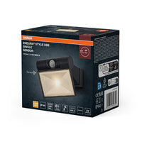 ENDURA Style USB verstellbarer Up-Down Strahler, dunkelgrau, 1,6 W, 120 lm, 3. 000 K, 110° Abstrahlwinkel, IP44, 25. 000 h Lebensdauer, PIR-Sensor, USB-C Ladefunktion.
