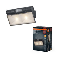 OSRAM Strahler/ Flutlicht Dunkelgrau, 180 lm, 2,1 W, IP44, Warmweiß, 3000 K, 110° Abstrahlwinkel, Lichtsensor, 25.000 h Lebensdauer