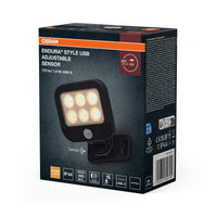 OSRAM Strahler/ Flutlicht, Dark Grey, 1,8 W, 140 lm, 3000 K, IP44, 25. 000 h Lebensdauer, PIR-Bewegungsmelder, USB-C Ladefunktion