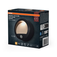 OSRAM Außenwandleuchte, Dark Grey, 1,7 W, 70 lm, 3000 K, 50° Abstrahlwinkel, IP44, Batterie, USB‑C Ladezeit 5,5 h, 25. 000 h Lebensdauer