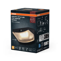 OSRAM Außenwandleuchte, Dark Grey, Akku mit USB‑C, 1,5 W, 3000 K, 120 lm, 120° Abstrahlwinkel, IP44, PIR‑Bewegungsmelder, 30 s Schaltzeit, 25. 000 h Lebensdauer